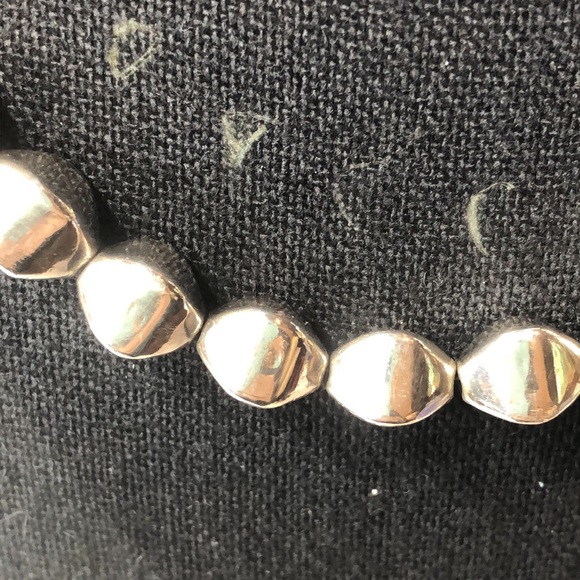 VINTAGE Sterling Silver Art Deco Beaded Modern Necklace - Picture 14 of 16